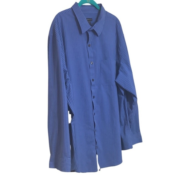 Van Heusen Dress Shirt Long Sleeve Button Down Blue Plaid Size 2XL - Picture 2 of 13